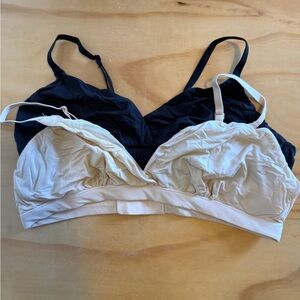 Women's Black and Cream Bralette Set